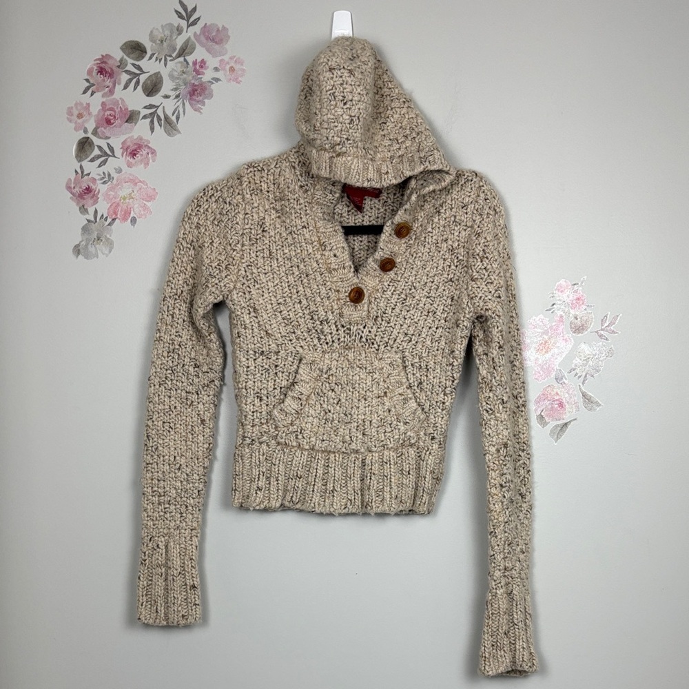 Vintage gem! Abercrombie & Fitch Knit Hooded Cropped Sweater - Size XS*